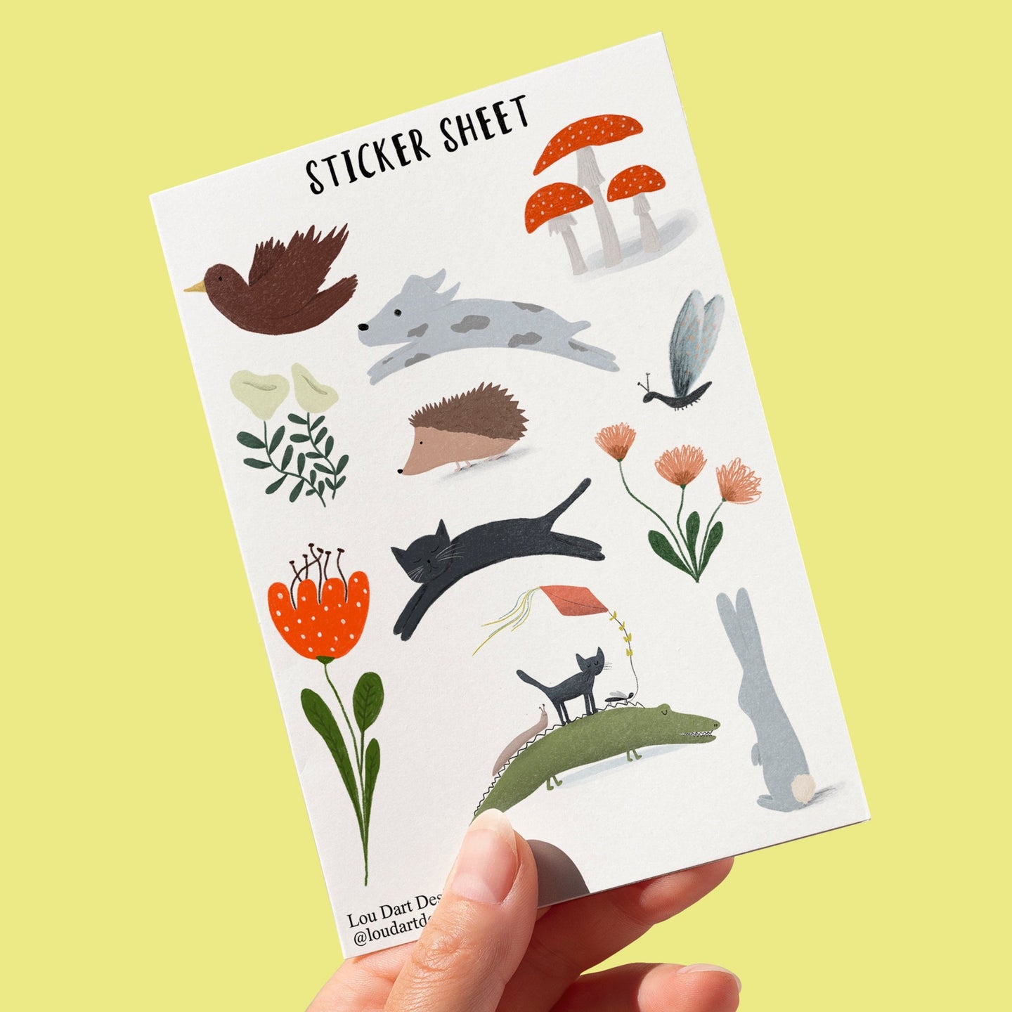 Animals and plants sticker sheet