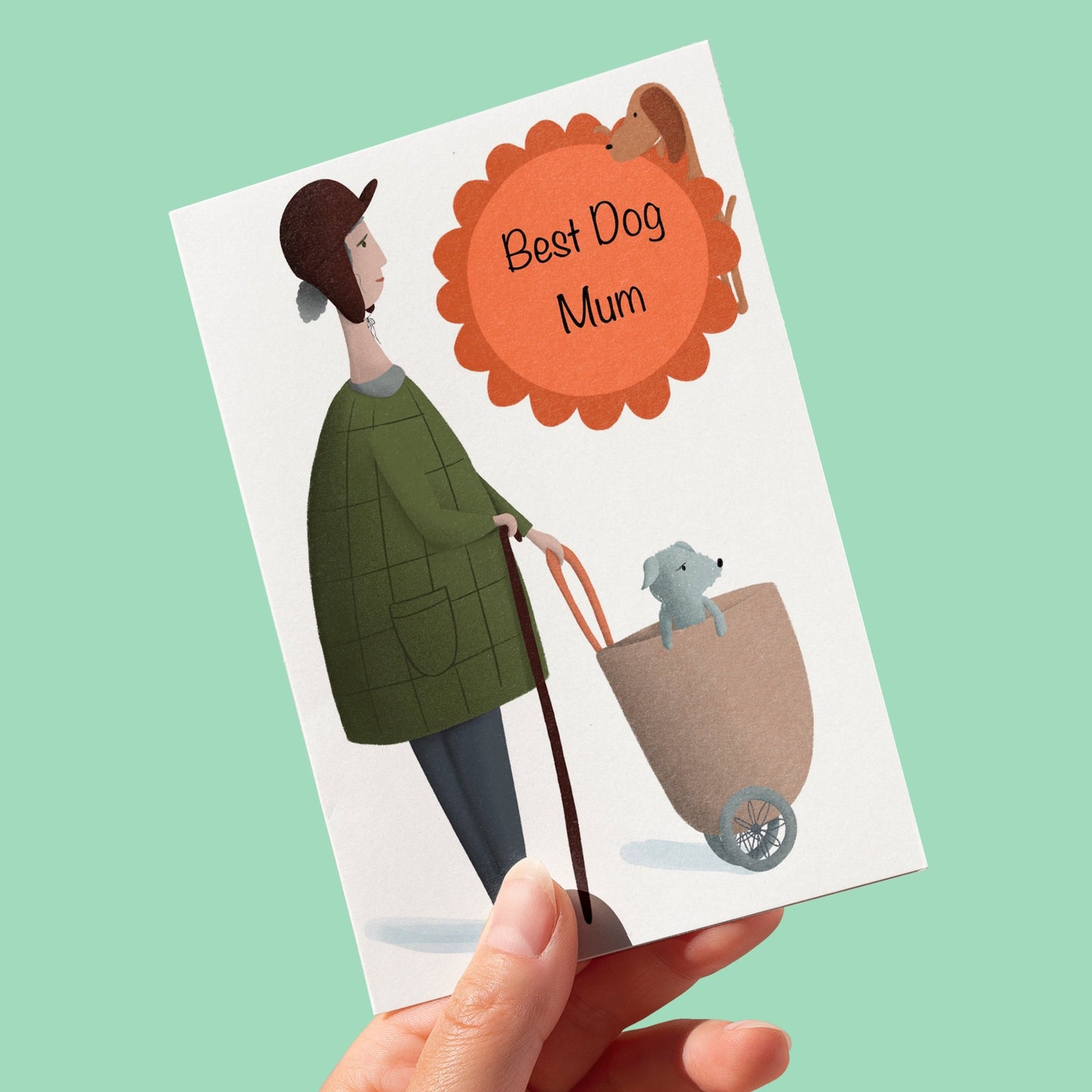 Best dog mum greeting card