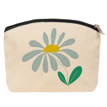 Load image into Gallery viewer, Blue flower cosmetic bag
