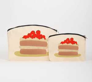 Strawberry cake cosmetic bag