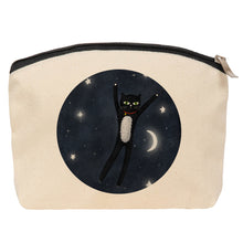 Load image into Gallery viewer, Cat in the sky cotton pouch
