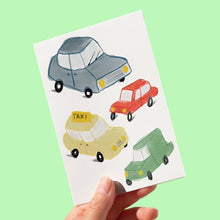 Load image into Gallery viewer, Cars greeting card
