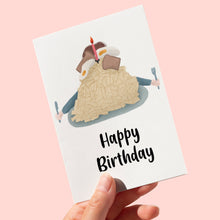 Load image into Gallery viewer, Egg and chips cake birthday card
