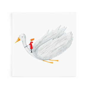 Flying duck greeting card