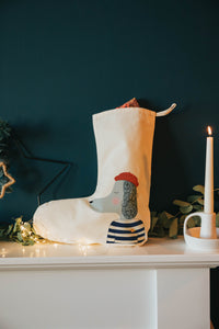 Space poodle Christmas stocking