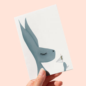 Hare with cocktail greeting card