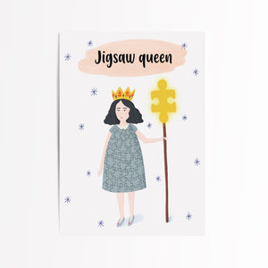 Jigsaw queen greeting card