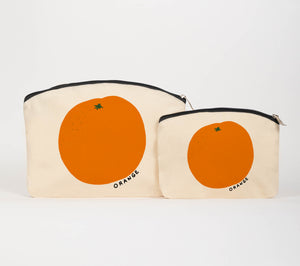 Orange cosmetic bag