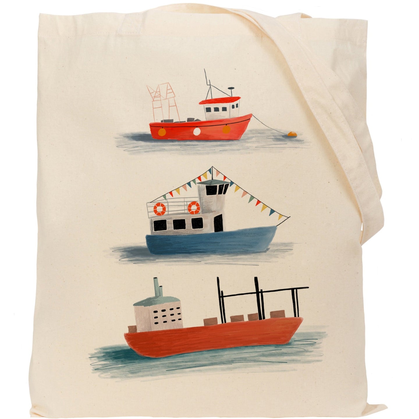 Ships reusable, cotton, tote bag