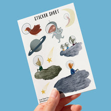 Load image into Gallery viewer, Space animals sticker sheet
