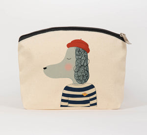 Space poodle cosmetic bag