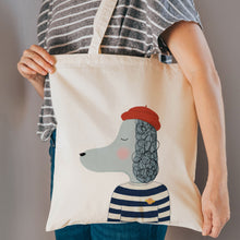 Load image into Gallery viewer, Space poodle reusable, cotton, tote bag
