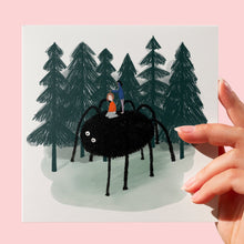 Load image into Gallery viewer, Spider in the forest greeting card
