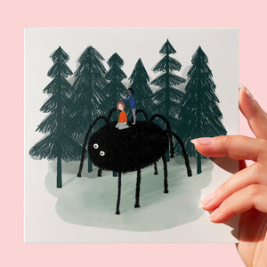 Spider in the forest greeting card