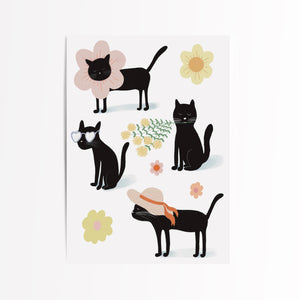 Summer cats greeting card