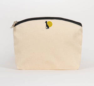 Lady with dog cosmetic bag