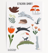 Load image into Gallery viewer, Animals and plants sticker sheet

