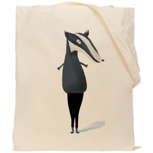 Badger in leggings reusable, cotton, tote bag