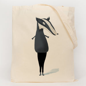 Badger squeezed into leggings cotton shopping bag