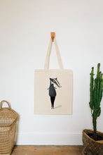 Load image into Gallery viewer, Badger in leggings reusable, cotton, tote bag
