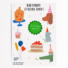 Load image into Gallery viewer, Birthday sticker sheet
