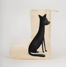 Load image into Gallery viewer, Black cat Christmas stocking
