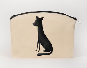 Black cat cosmetic bag