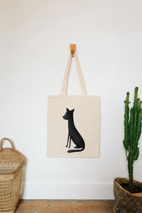 Black cat reusable, cotton, tote bag