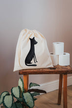 Load image into Gallery viewer, Black cat drawstring bag
