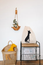 Load image into Gallery viewer, Black cat drawstring bag
