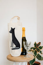Load image into Gallery viewer, Cat bottle bag - wine tote - gift bag
