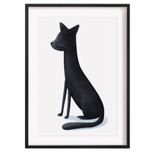 Load image into Gallery viewer, Black cat art print
