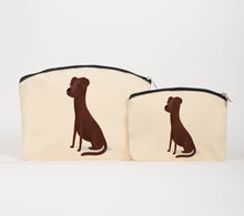 Load image into Gallery viewer, Brown dog cosmetic bag
