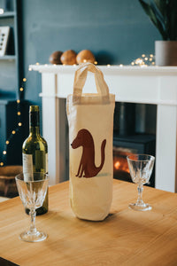 Dog bottle bag - wine tote - gift bag
