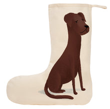 Load image into Gallery viewer, Brown dog Christmas stocking
