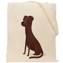 Load image into Gallery viewer, Brown dog reusable, cotton, tote bag

