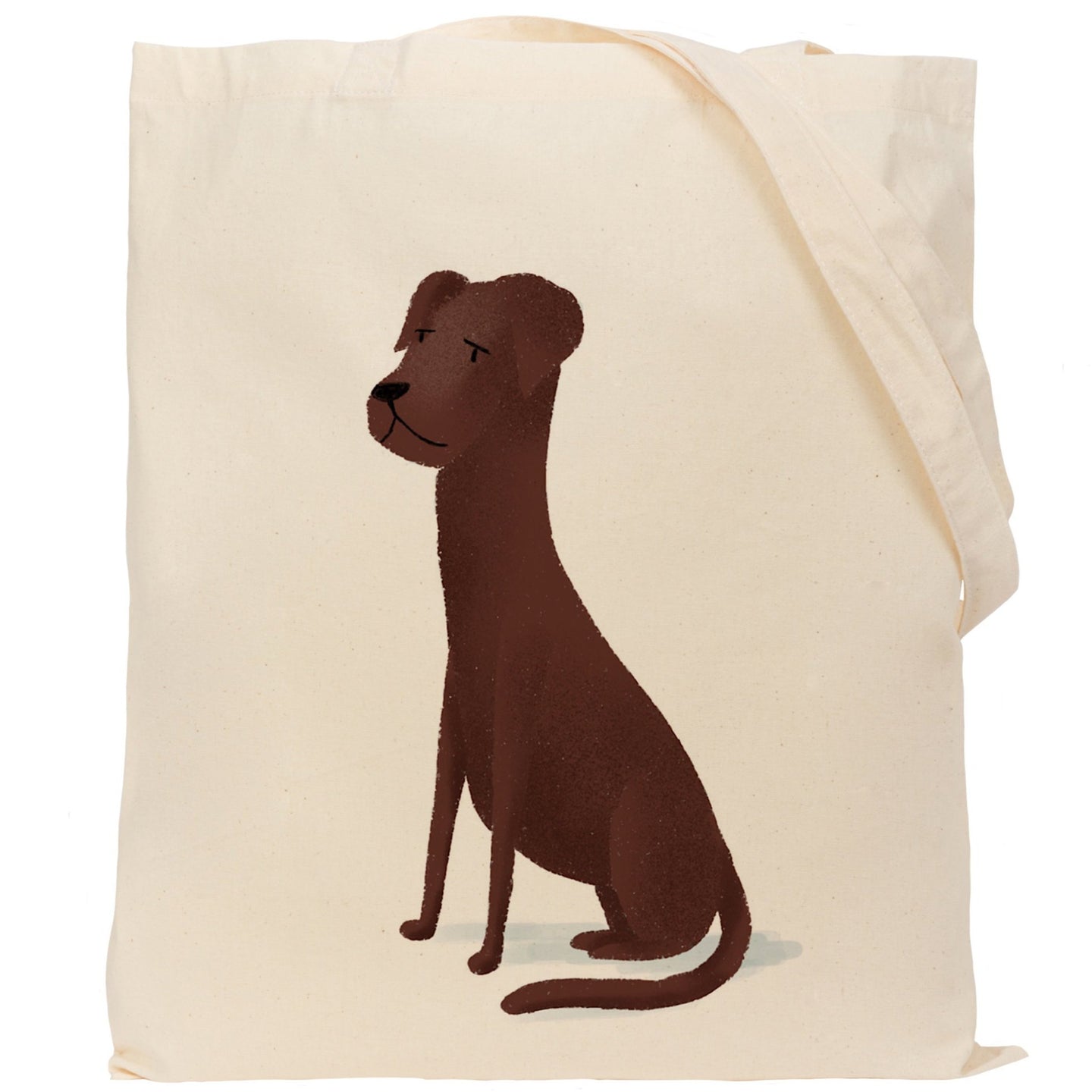 Brown dog reusable, cotton, tote bag