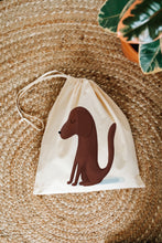 Load image into Gallery viewer, Kids brown dog drawstring bag
