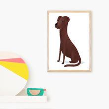 Load image into Gallery viewer, Print of an illustrated brown dog 
