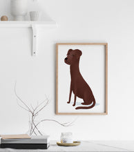 Load image into Gallery viewer, Print of an illustrated brown dog 
