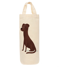 Load image into Gallery viewer, Brown dog bottle bag - wine tote - gift bag
