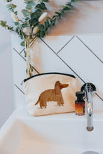 Load image into Gallery viewer, Brown hairy dog cosmetic bag
