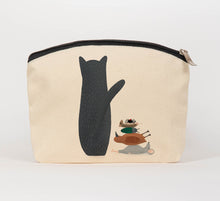 Load image into Gallery viewer, Cat with lunch cosmetic bag
