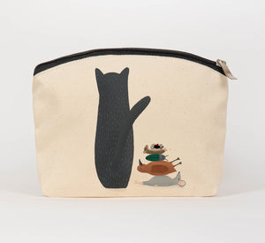 Cat with lunch cosmetic bag