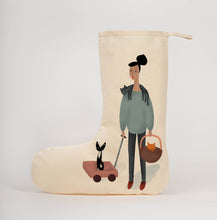 Load image into Gallery viewer, Cat lady Christmas stocking
