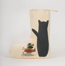 Load image into Gallery viewer, Cat with lunch Christmas stocking
