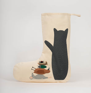 Cat with lunch Christmas stocking