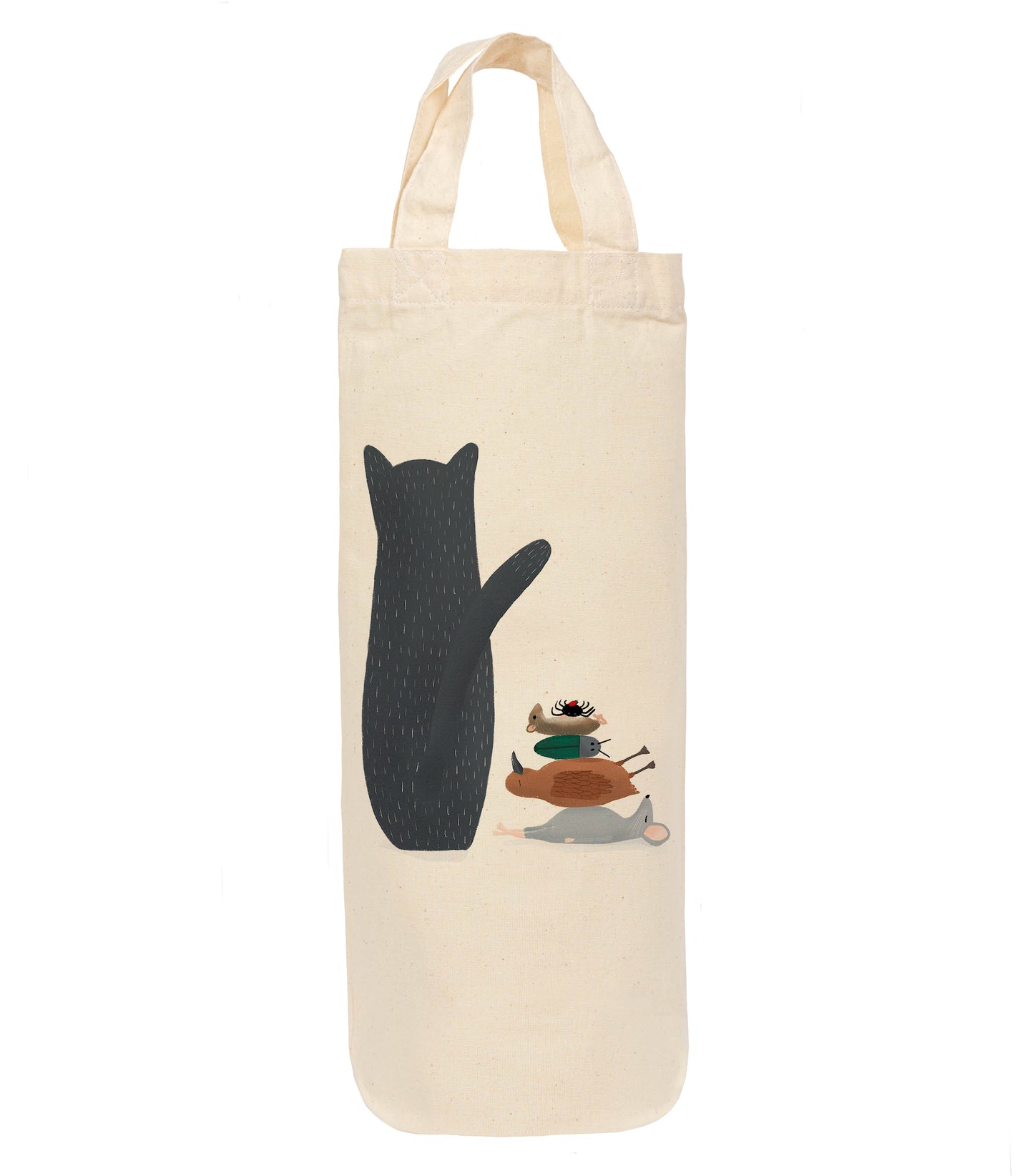 Cats lunch bottle bag - wine tote - gift bag