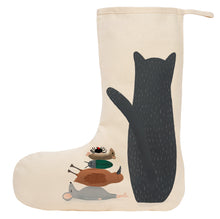Load image into Gallery viewer, Cat with lunch Christmas stocking
