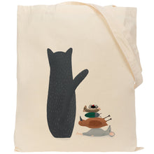 Load image into Gallery viewer, Cat lunch reusable, cotton, tote bag
